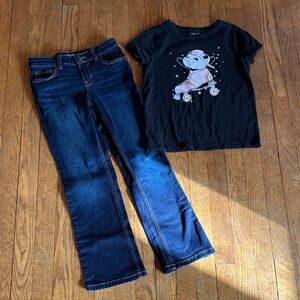 Cat & Jack Black T-Shirt with Roller Skate Design